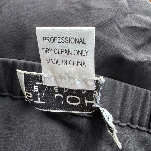 St. John Evening 4 Black Tiered Ruffle Silk Maxi Skirt Side Zip Marie Gray - Picture 6 of 6